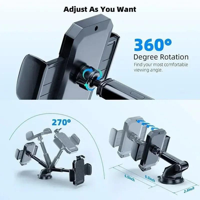 NEW Sucker Mount 360° Rotation Car Phone Holder Cellphone Stand Stable Suction Cup Support in Car Universal Mobilephone Bracket